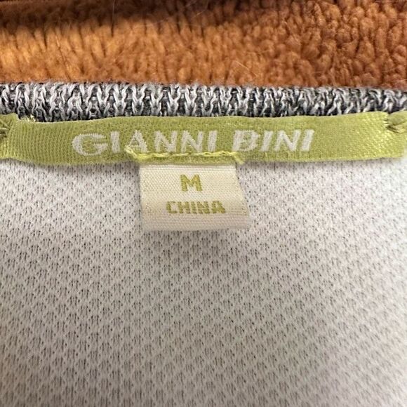 Gianni Bini Womens Pullover Sweatshirt Colorblock Faux Leather Multicolor Medium - Picture 3 of 4